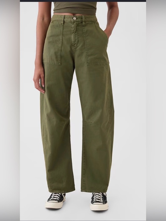 GAP Denim - Mid rise twill barrel pants Women's Jeans